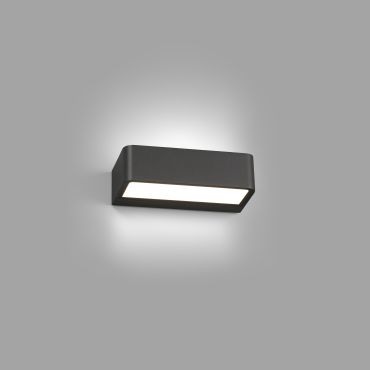 Faro Takua - applique murale - 20 x 10,3 x 5,5 cm - 10W LED inclus - IP65 - gris foncé