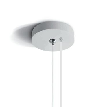 ONE Light Bowl Shade Pendant - lampe suspendue - Ø 50 x 185 cm - blanc et laiton