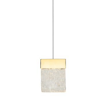 Maxlight Vetro - lampe suspendue - 13 x 13 x 180 cm - 4,5W LED dimmable inclus - or
