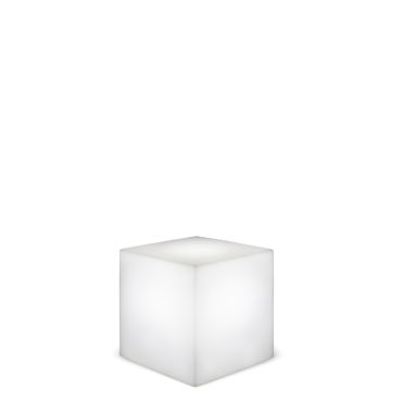 New Garden Cuby - lampe de table solaire rechargeable avec télécommande - 32 x 32 x 32 cm - 1W RGB LED inclus - IP65 - blanc