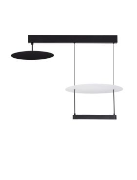 Nova Luce Diona - lampe suspendue - 80 x 60 x 40 cm - 35W dimmable LED inclus - noir sablé et blanc
