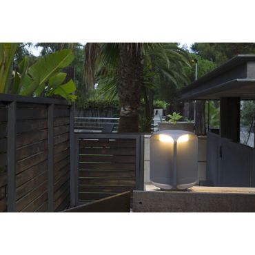 Faro Bu-Oh - lampe de jardin - 11,5 x 11,5 x 26,5 cm - 12W LED inclus - IP65 - gris foncé
