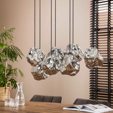 Vico Rock Chrome - lampe suspendue - 95 x 44 x 150 cm - verre chromé
