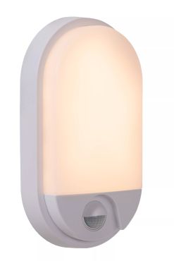 Lucide Hups IR - applique murale extérieure avec détecteur - 11,9 x 4,5 x 21,2 cm - 10W LED inclus - IP54 - blanc