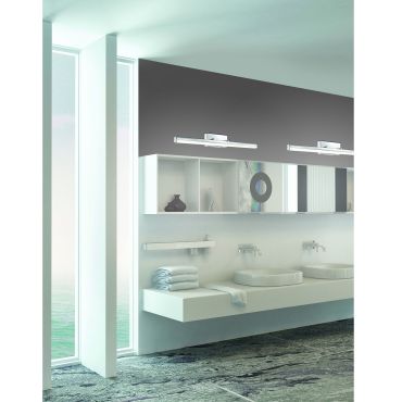 Nova Luce Vanese - miroir lumineux - 63 x 7,5 x 7,5 cm - 18W LED inclus - IP44 - chrome