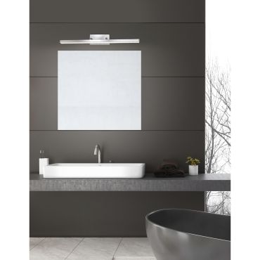 Nova Luce Modena - miroir lumineux - 63 x 7,5 x 7,5 cm - 18W LED inclus - IP44 - chrome