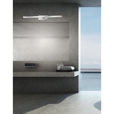 Nova Luce Modena - miroir lumineux - 63 x 9 x 7,5 cm - 18W LED inclus - IP44 - chrome