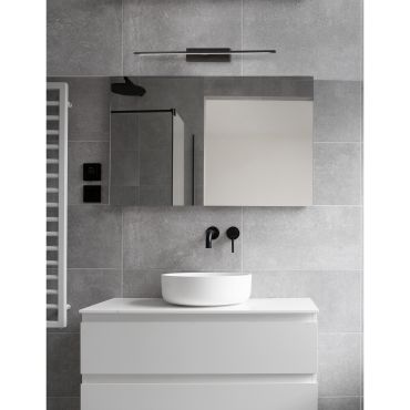 Nova Luce Mondrian - lampe miroir - 62 x 14 x 6 cm - 20W LED inclus - IP44 - noir sable
