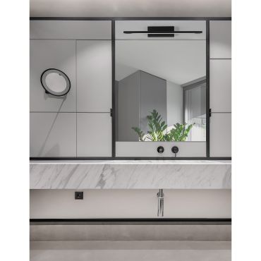 Nova Luce Mondrian - lampe miroir - 41,5 x 14 x 6 cm - 12W LED inclus - IP44 - noir sable