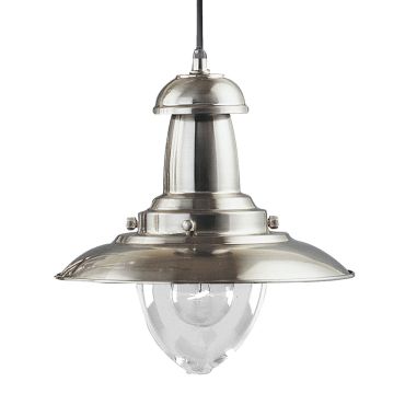 Searchlight Fisherman - lampe suspendue - Ø 32 x 120 cm - argent satiné