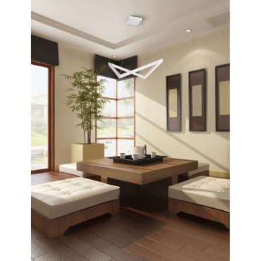 Maxlight Origami - lampe suspendue - 55 x 52 x 150 cm - 40W LED inclus - blanc