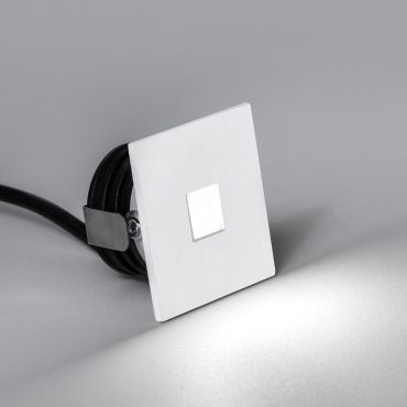 Nova Luce Passaggio - applique à encastrer - 37 x 37 mm, Ø 32 mm encastré - 1W LED inclus - IP54 - blanc