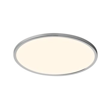 Nordlux Oja - plafonnier de salle de bains - Ø 43 x 2,5 cm - 3 niveaux Moodmaker Fonction SceneSelect (3000K-4000K) - 19W LED inclus - IP54 - chrome