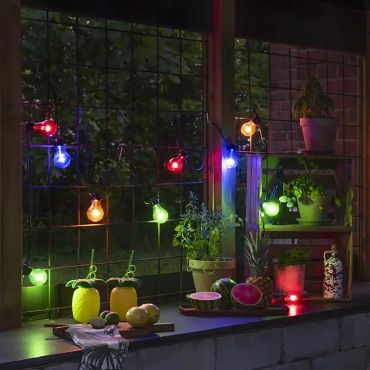 Konstsmide - set de lumières décoratives pour fêtes - 4,5m de long avec 10m de cordon - 10 ampoules LED inclus - 4W - IP44 - multicolore