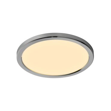 Nordlux Oja - plafonnier de salle de bains - Ø 30 x 2,5 cm - fonction Moodmaker SceneSelect à 3 niveaux (3000K-4000K) - 14,5W LED inclus - IP54 - chrome