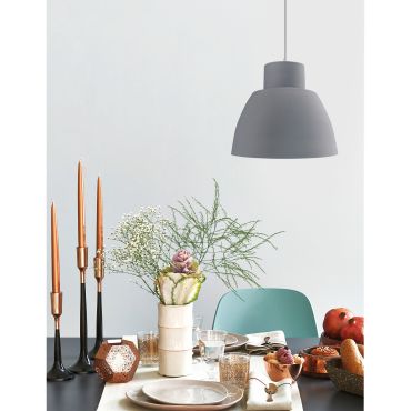 Nova Luce Vince - lampe suspendue - Ø 40 x 130 cm - gris