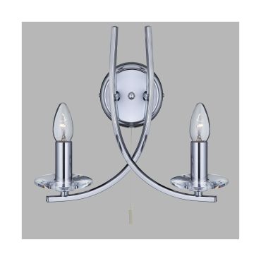 Searchlight Ascona - applique murale avec interrupteur à tirette - 30 x 29 cm - chrome