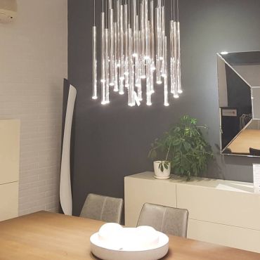 Maxlight Organic - lampe suspendue - Ø 62 x 190 cm - 33 x 1W + 4 x 3W LED dimmable inclus - chrome