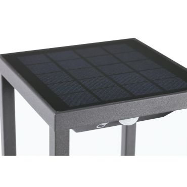 Faro Saura - poteau de jardin solaire avec détecteur de mouvement - 14 x 11,5 x 50 cm - 2W LED inclus - IP54 - gris foncé
