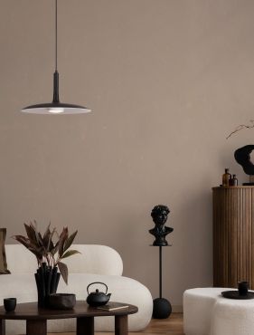 Nova Luce Lisi - lampe suspendue - Ø 33 x 180 cm - 12W LED inclus - noir mat