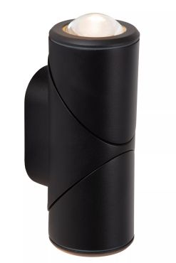 Lucide Erin - applique murale extérieure - 6 x 8 x 19 cm - 2 x 5W LED inclus - IP65 - noir