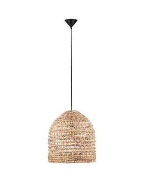 Nova Luce Bola - lampe suspendue - Ø 42,5 x 200 cm - naturel et noir