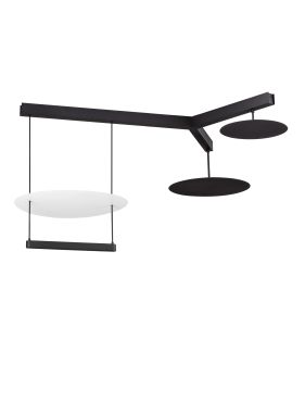 Nova Luce Diona - lampe suspendue - 120 x 150 x 100 cm - 81W dimmable LED inclus - noir sablé et blanc