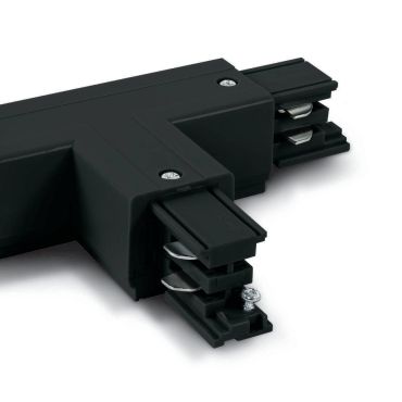 ONE Light Square Track Accessories - Connecteur en T droit - Système de rail triphasé - 16A - noir