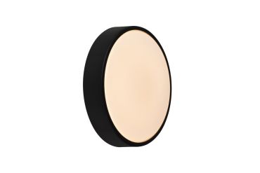 Nordlux Oliver - plafonnier/mural - 2 couvercles inclus - Ø 19,5 x 6 cm - 9W LED inclus - IP54 - noir