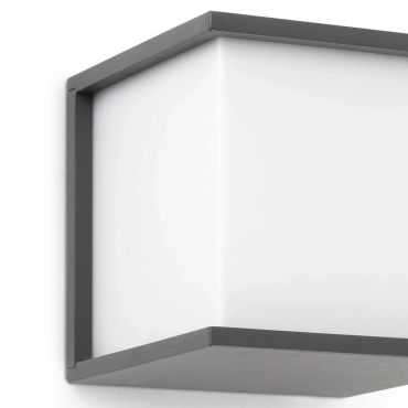 Faro Kubick - applique murale - 16,5 x 16,5 x 16,5 cm - IP44 - gris foncé