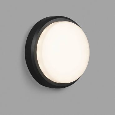 Faro Tom - applique murale - Ø 22 x 6 cm - 11W LED inclus - IP65 - gris foncé