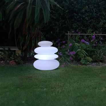 New Garden Balans - lampadaire rechargeable - RGB+W - 36 x 59 x 65 cm - 1W LED dimmable inclus - IP54 - blanc