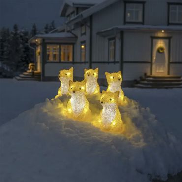 Konstsmide Lumières de Noël - renards - 9,5 x 9 x 12 cm - IP44 - transparent