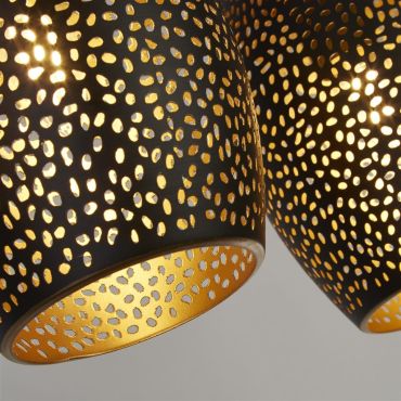 Searchlight Laser - lampe suspendue - 90 x 120 cm - noir et or
