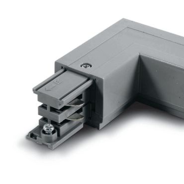 ONE Light Square Track Accessories - angle droit - gauche - système de rail triphasé - 16A - gris