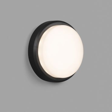Faro Tom - applique murale - Ø 19 x 6 cm - 7W LED inclus - IP65 - gris foncé
