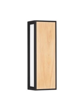 Nova Luce Astral - applique murale extérieure - 8,6 x 25,8 x 9 cm - 10W LED inclus - IP65 - anthracite foncé et bois