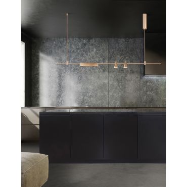 Nova Luce Grammi 04 - structure tubulaire magnétique - 150 x 75 cm - 60W LED inclus - or satiné