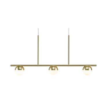 Nordlux Contina - lampe suspendue - 90 x 10 x 241,3 cm - laiton et blanc opale