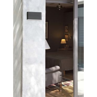 Faro Aday - applique murale - 17,5 x 2,2 x 9 cm - 6W LED inclus - IP54 - gris foncé
