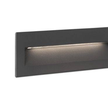 Faro Nat - applique encastrée - 22,5 x 7,3 x 7,5 cm - 8W LED inclus - IP65 - gris foncé