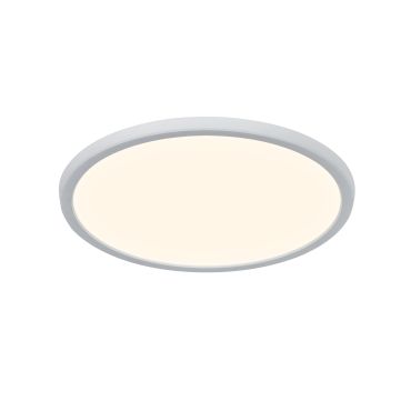 Nordlux Oja - plafonnier - Ø 29,4 x 2,3 cm - 17W LED dimmable inclus (3000K/4000K) - IP54 - blanc