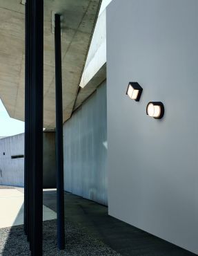 Nova Luce Max - applique murale extérieure - Ø 16 x 10 cm - 12W LED inclus - IP65 - gris foncé