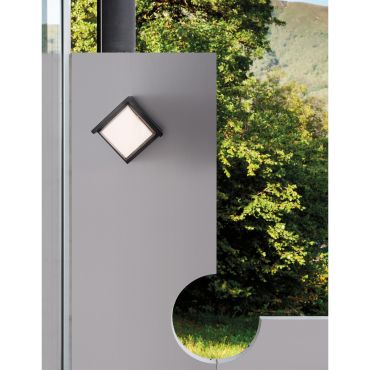 Nova Luce Max - applique murale extérieure - 16 x 10 x 16 cm - 12W LED inclus - IP65 - gris foncé