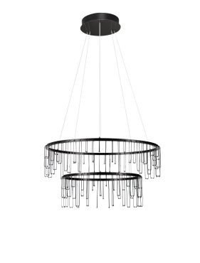 Nova Luce Stellar - lampe suspendue - Ø 65 x 150 cm - 41W dimmable LED inclus - noir chromé