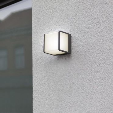 Lutec Doblo - applique murale extérieure - 11 x 10 x 11 cm - 14,5W LED inclus - IP54 - gris anthracite