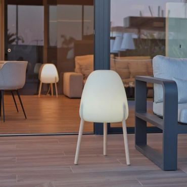 New Garden Rocket 70 - lampadaire rechargeable avec panneau solaire - Ø43 x 70 cm - 2,8W LED dimmable inclus - IP65 - blanc