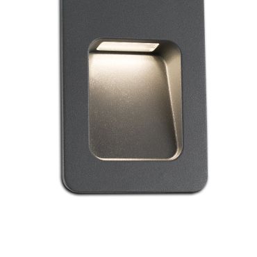 Faro Nase - applique encastrée - 9 x 5,7 x 13,5 cm - 3W LED inclus - IP44 - gris foncé