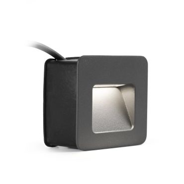 Faro Nase - applique encastrée - 9,4 x 5,7 x 9,4 cm - 2,9W LED inclus - IP44 - gris foncé