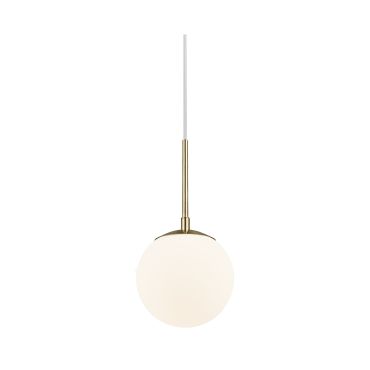Nordlux Grant - lampe suspendue - Ø 15 x 229 cm - laiton et blanc opale